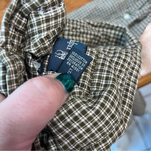 Ralph Lauren brown cream 100% cotton classic fit button down size XL - Picture 6 of 9